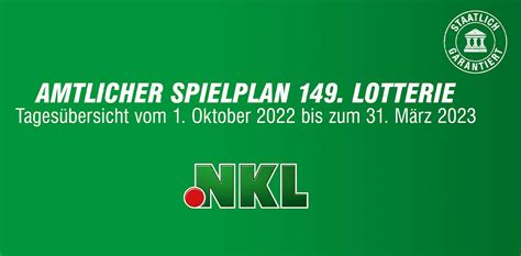 Gewinne der 149. NKL Lotterie.